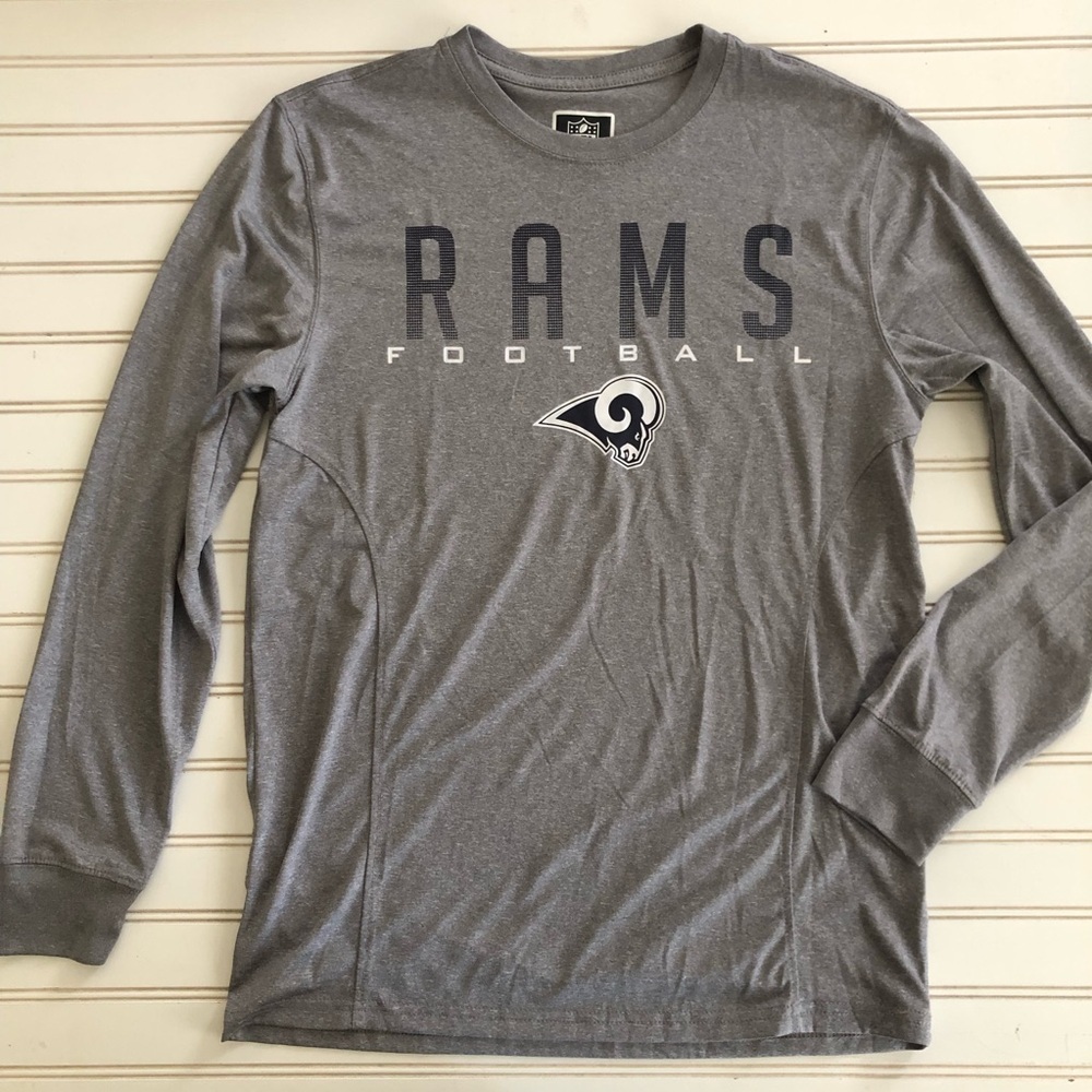 NFL Team Apparel Rams Football Shirt Small Grey Long Sleeve LA Logo Graphic